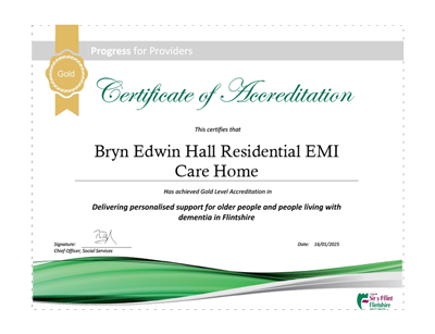 Care-Home-Bryn-Edwin-Hall-EMI-Residential-Care-Home-(Gold)-Progress-for-Providers-Certificate